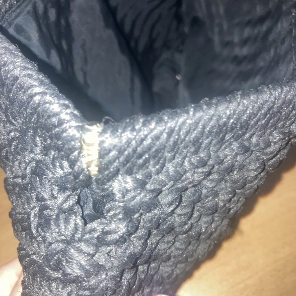 4/$25 Vintage Marbella Gray Macramé 70s Chunky Rope Flex Frame Clutch - Picture 6 of 8